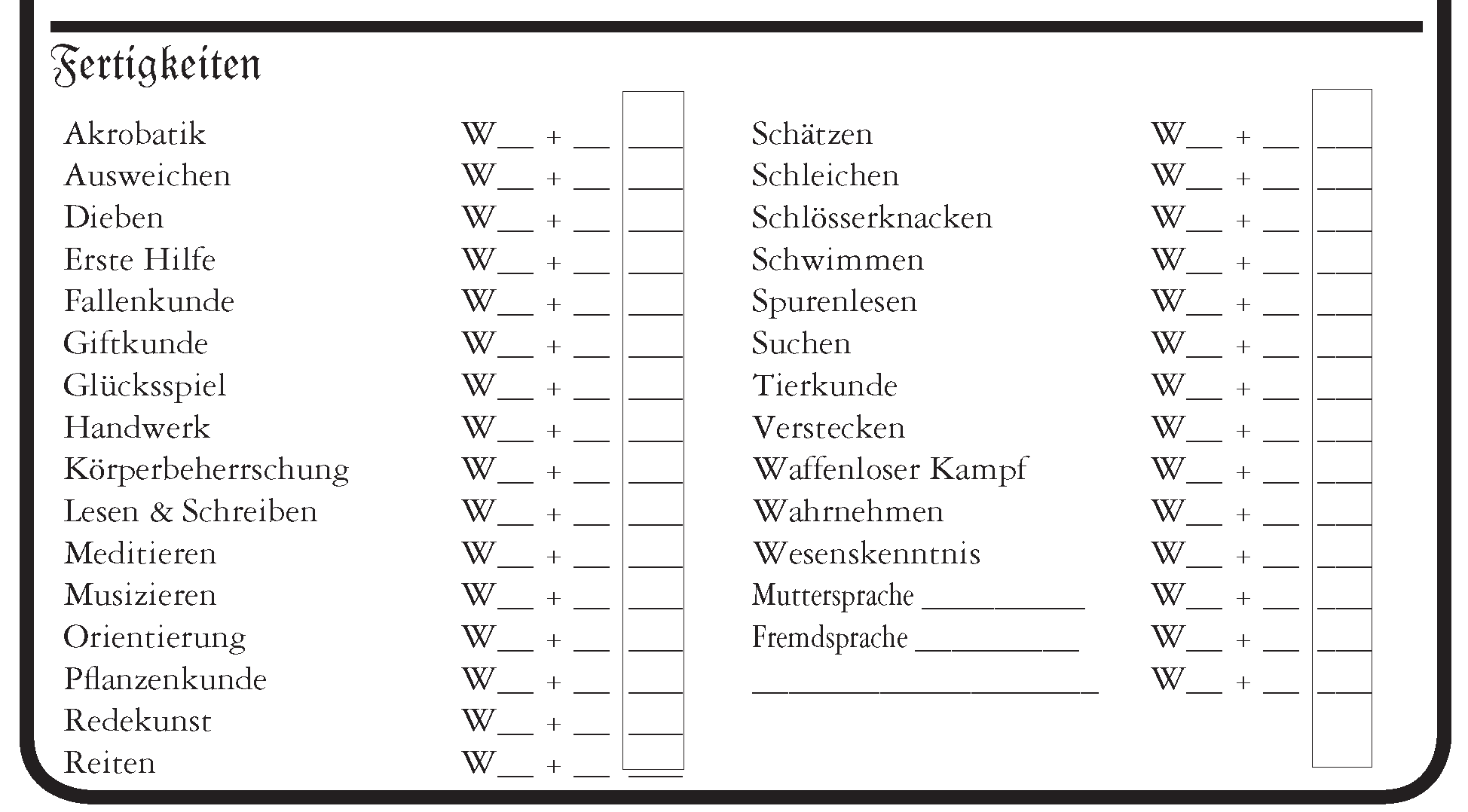 ausschnitt fertigkeiten